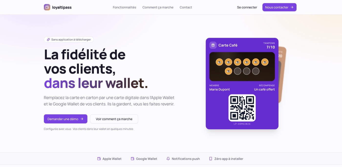 Aperçu du projet Loyaltipass